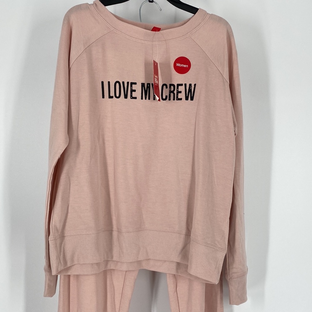 Family Pajamas Womens Family Matching I Love My Crew Pajama Set Pink XS, $45 NWT - Picture 3 of 4